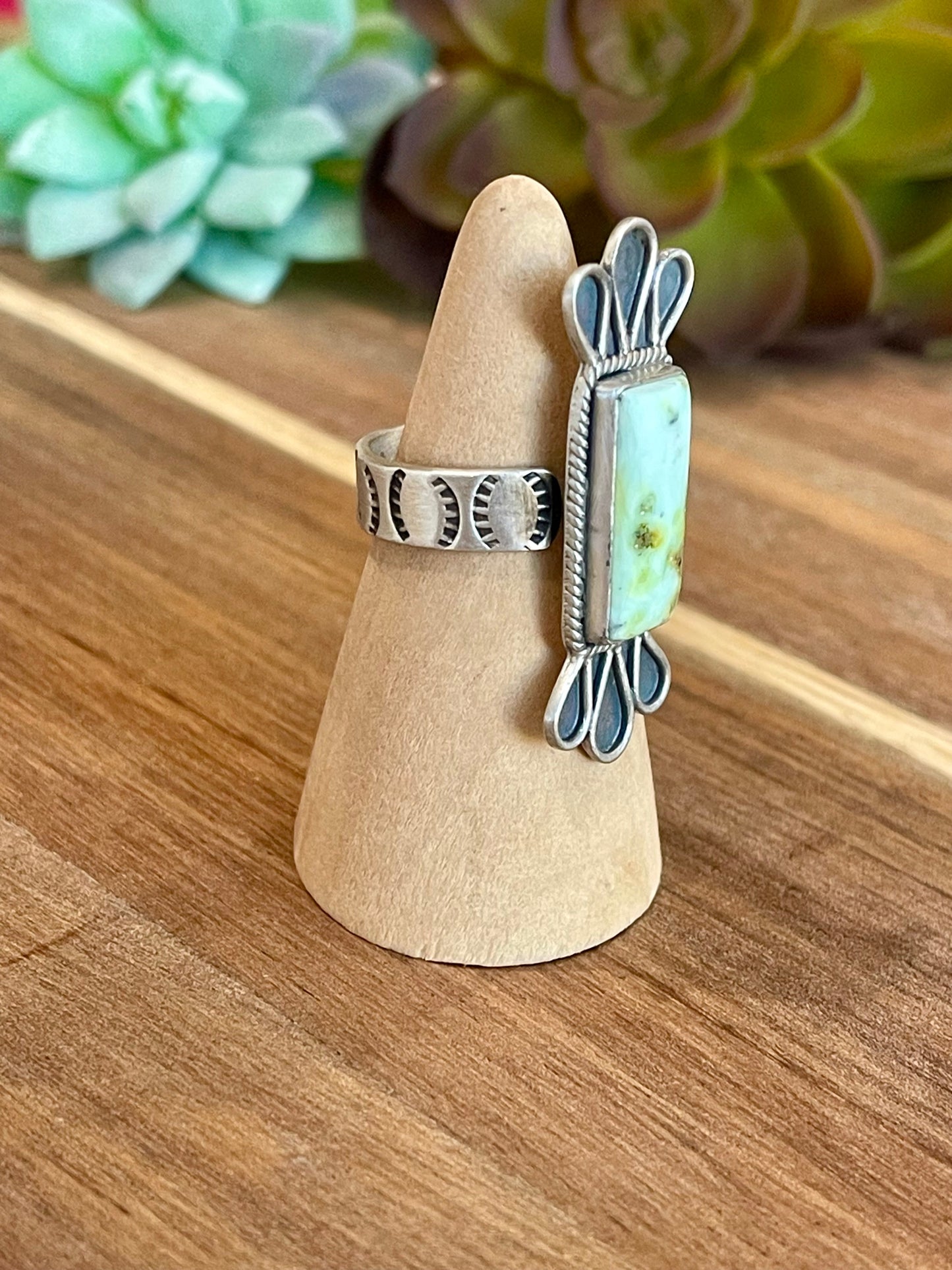 Beautiful Handmade Palomino Turquoise And Sterling Silver Adjustable Ring
