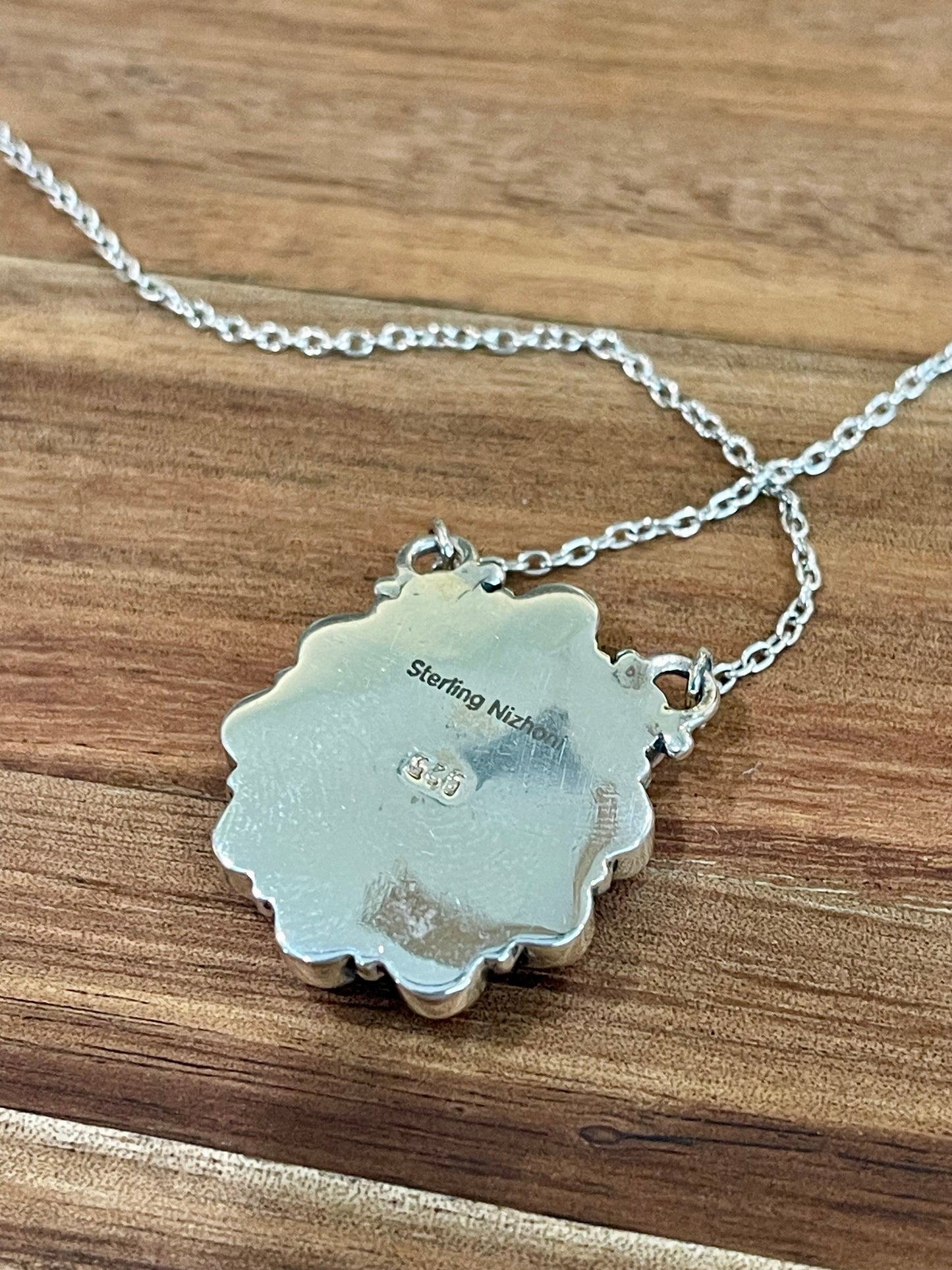 Handmade Sterling Silver & Multi Stone Necklace Signed Nizhoni