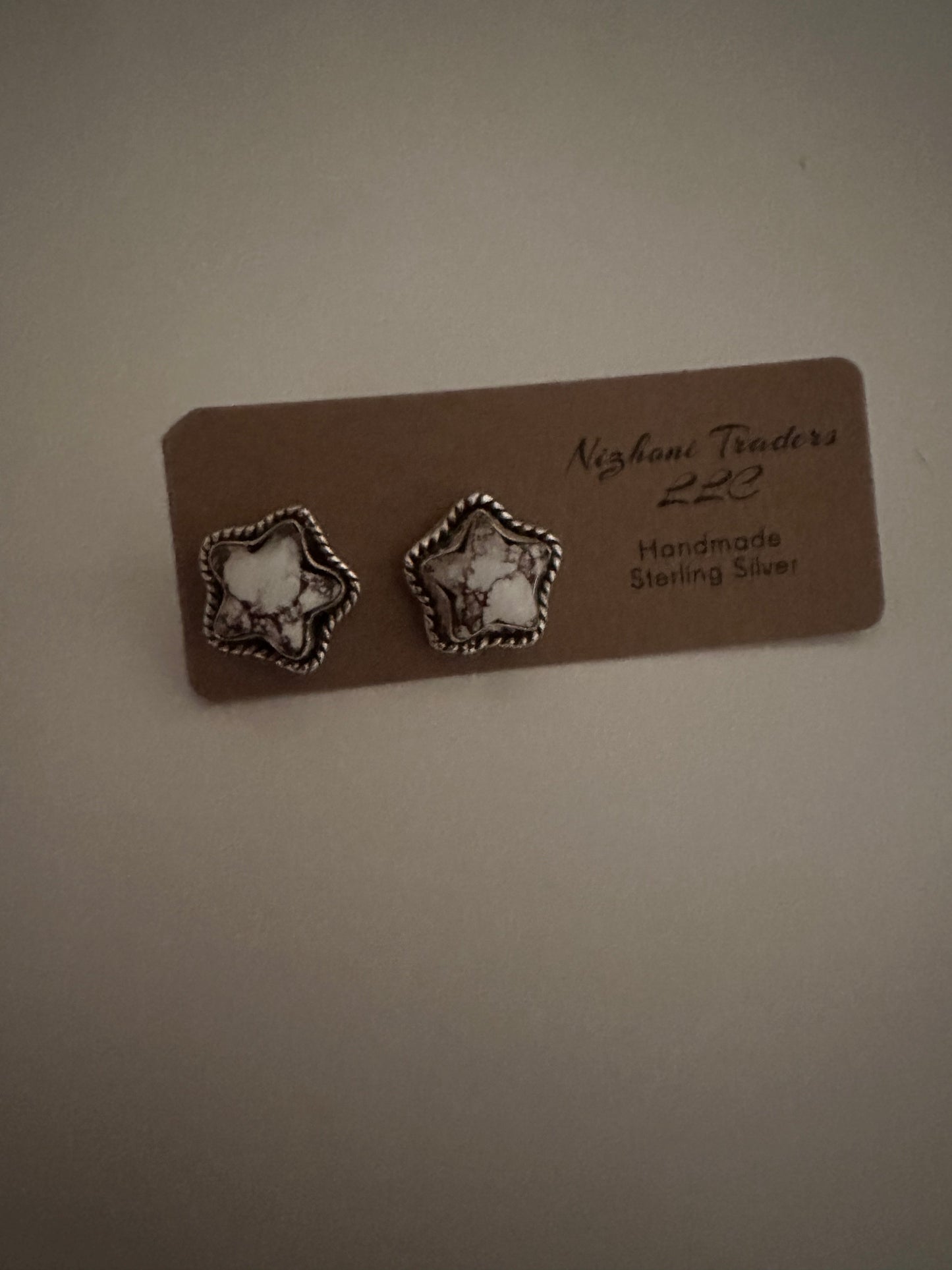 Sizzling Handmade Star Sterling Silver & Wild Horse Post Earrings
