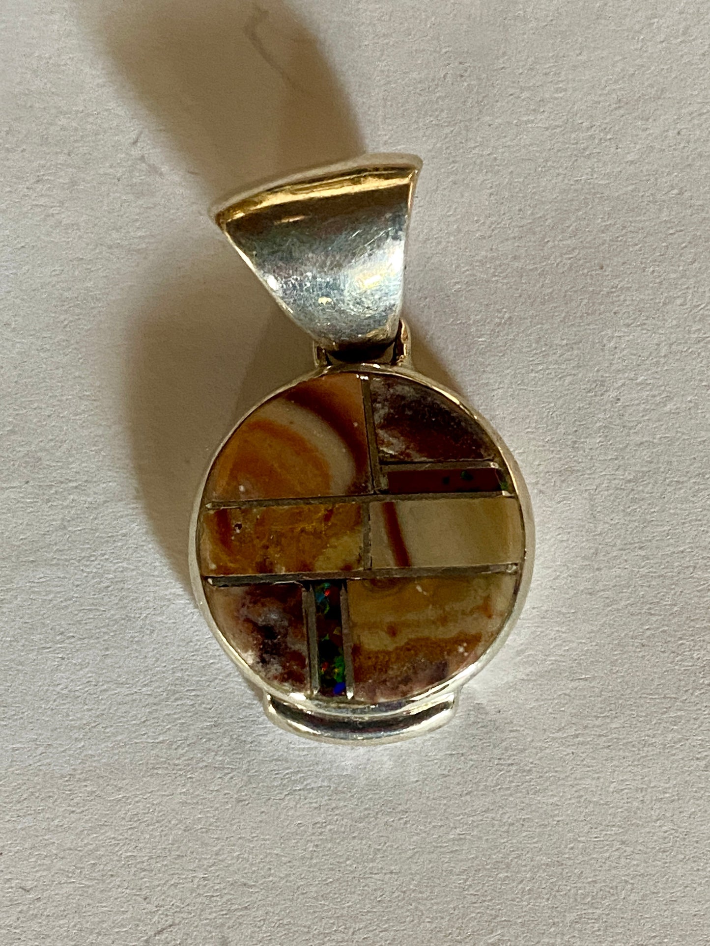 Navajo Coral & Fire Opal Pendant