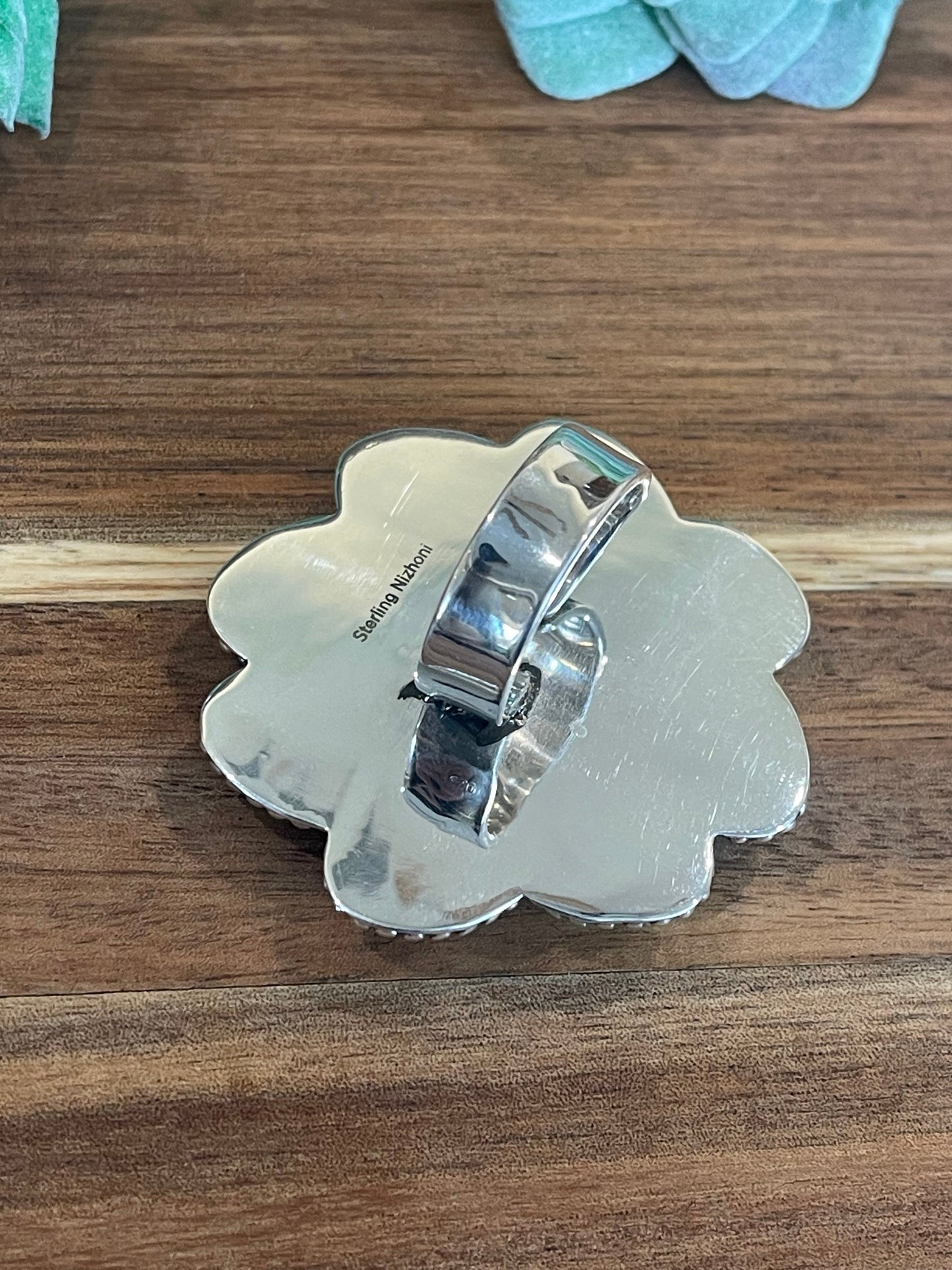 Beautiful Handmade Palomino Turquoise And Sterling Silver Adjustable Ring