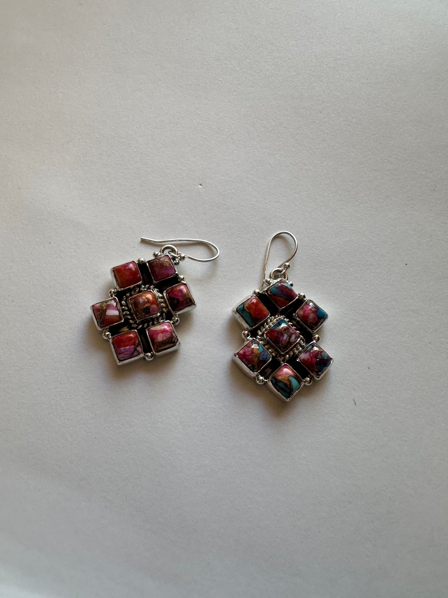 Pink Dream Mohave and Sterling Silver Handmade Dangles