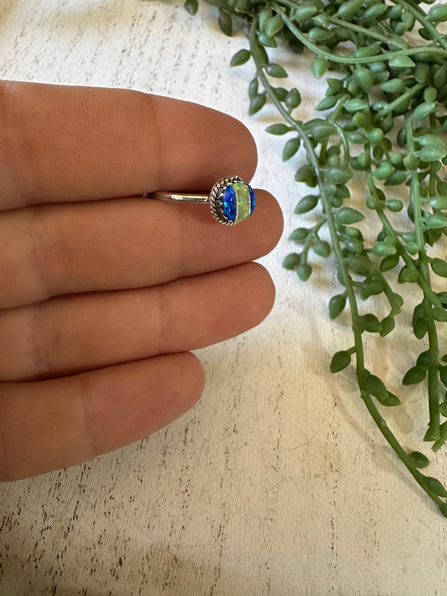 Navajo Sterling Silver Fire Opal Ring