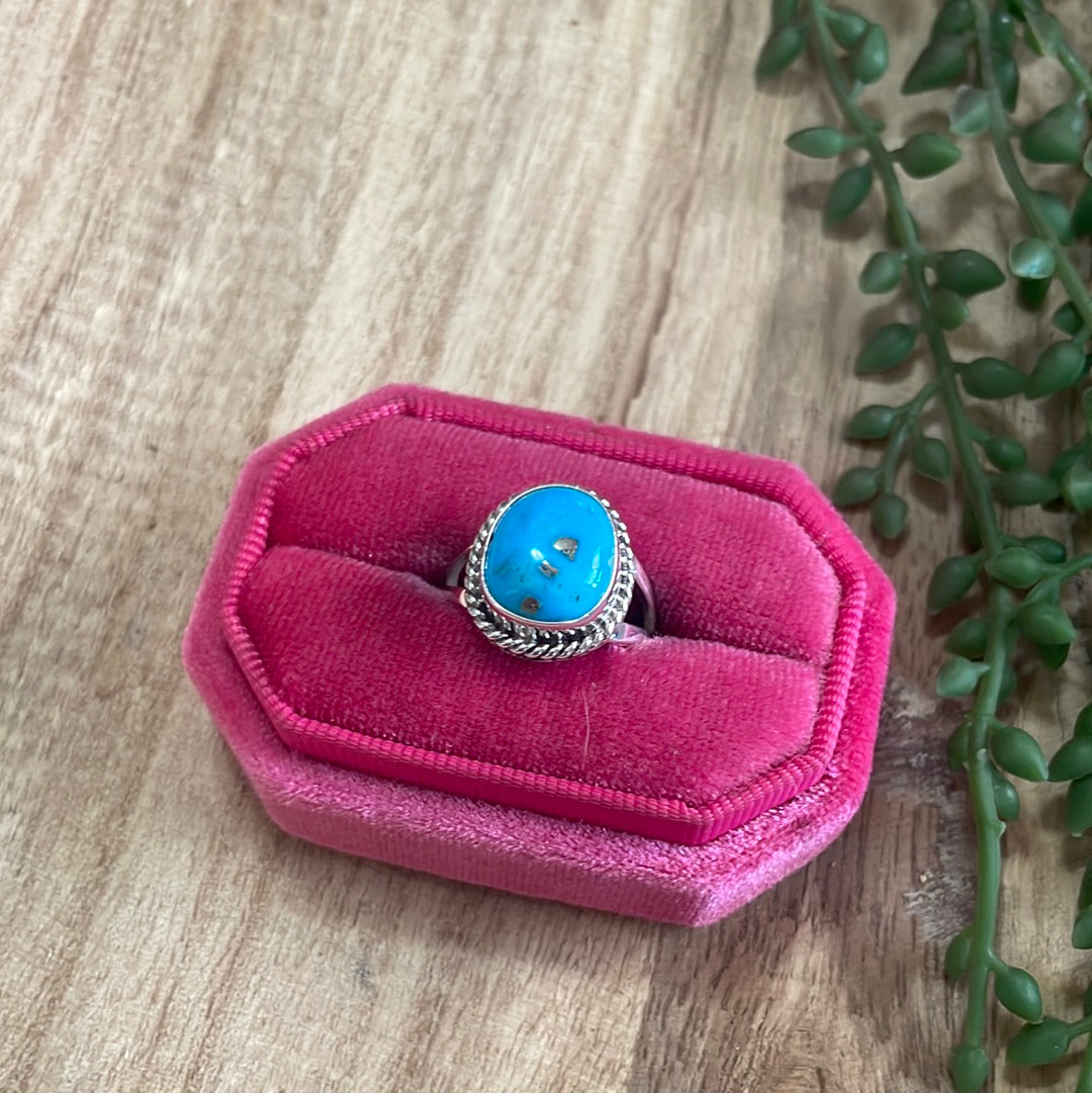 Navajo Turquoise & Sterling Silver Single Stone Ring