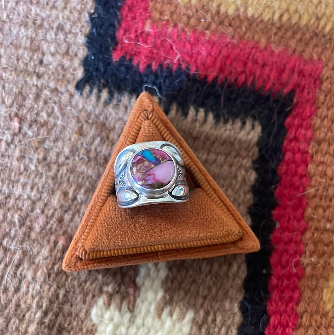Beautiful Navajo Sterling Silver Pink Dream Ring