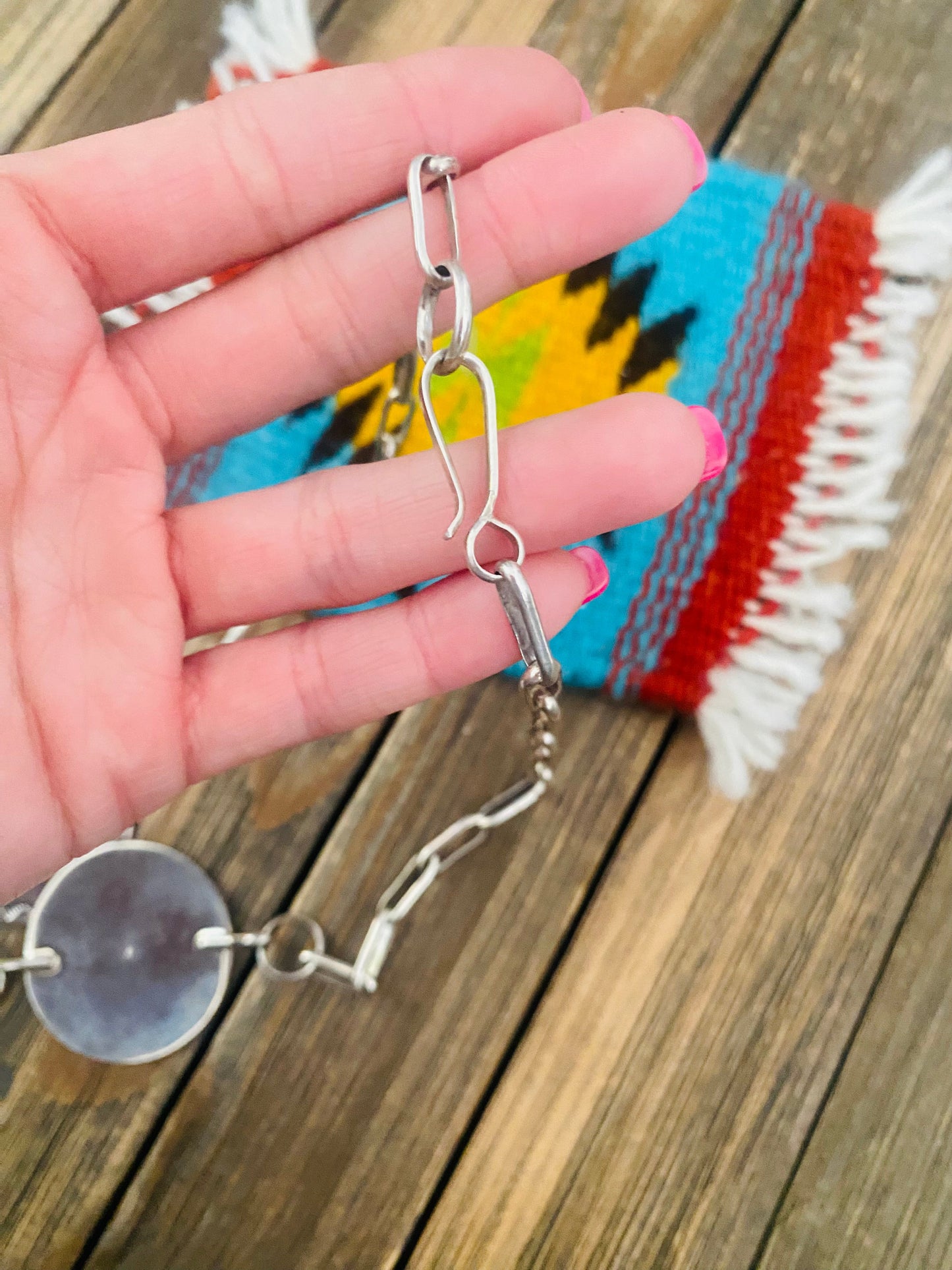Zuni Sterling Silver & Multi Stone Hummingbird Necklace Set
