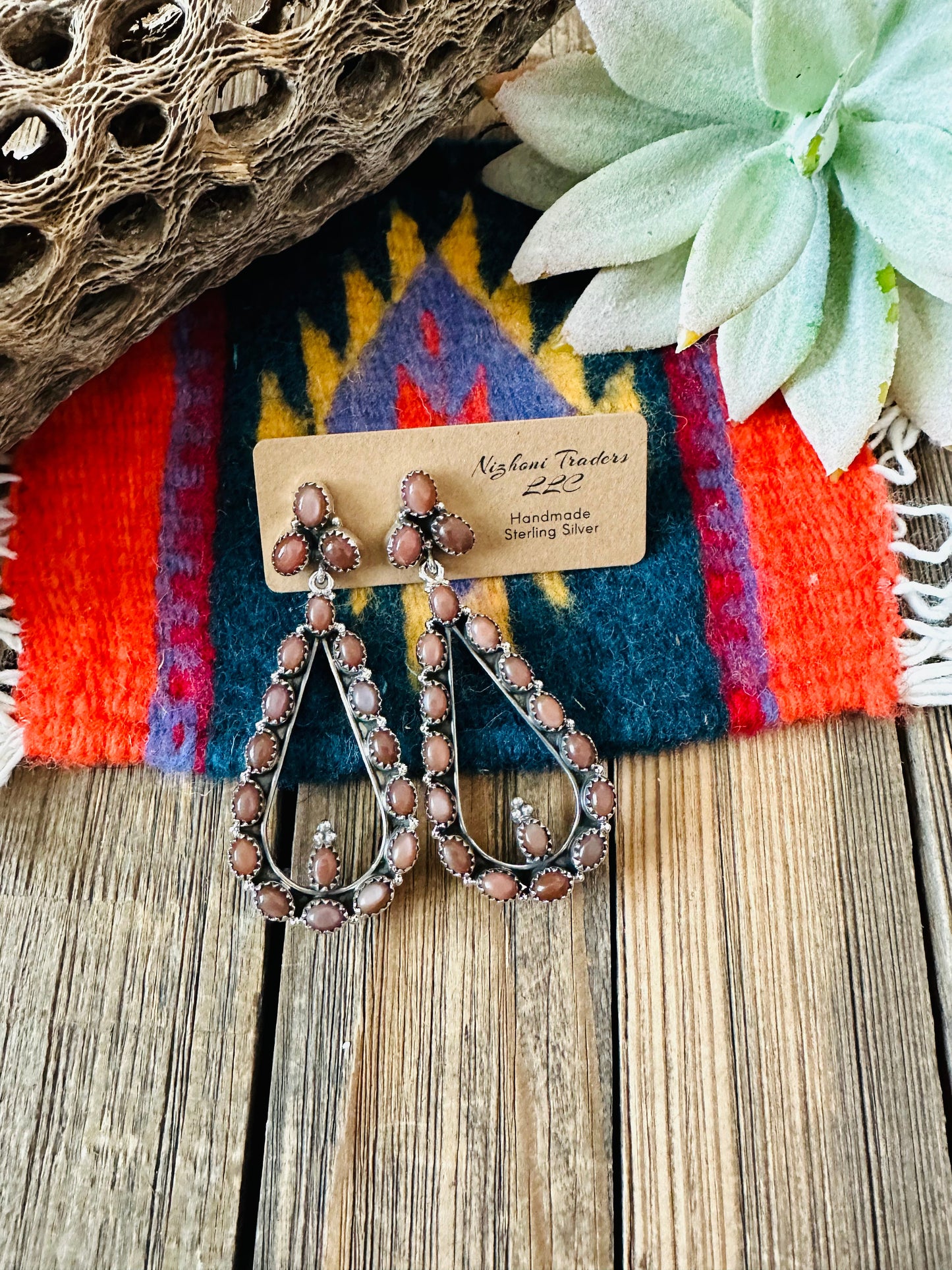 Handmade Mother of Pearl and Silver Silver Dangle Earrings