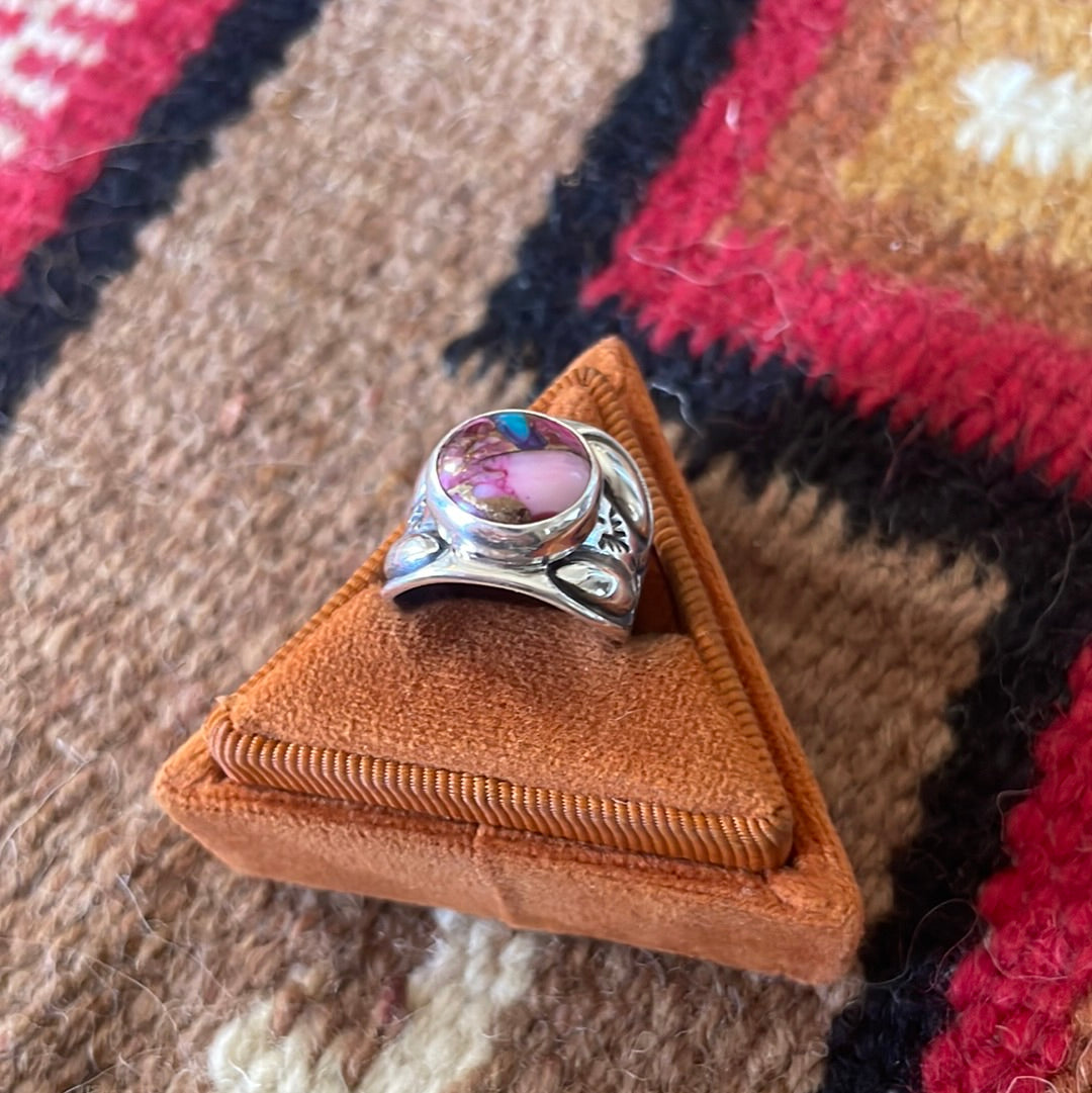 Beautiful Navajo Sterling Silver Pink Dream Ring