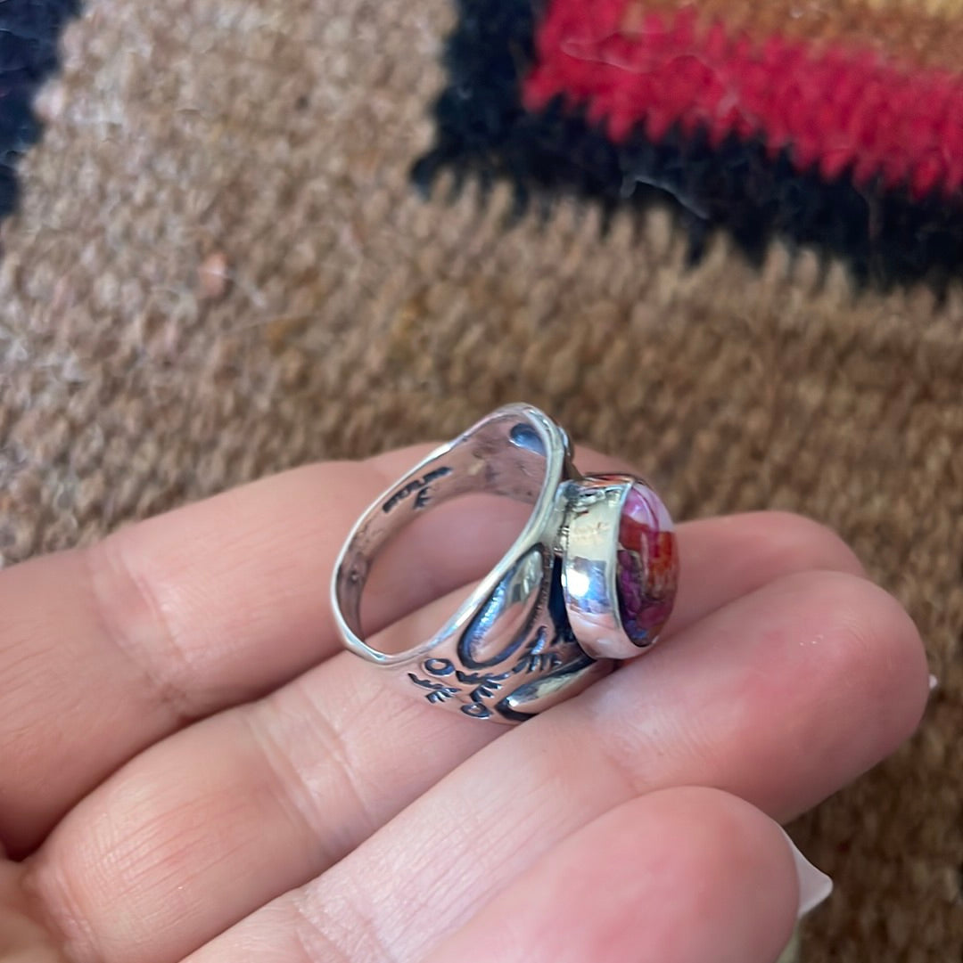 Beautiful Navajo Sterling Silver Pink Dream Ring