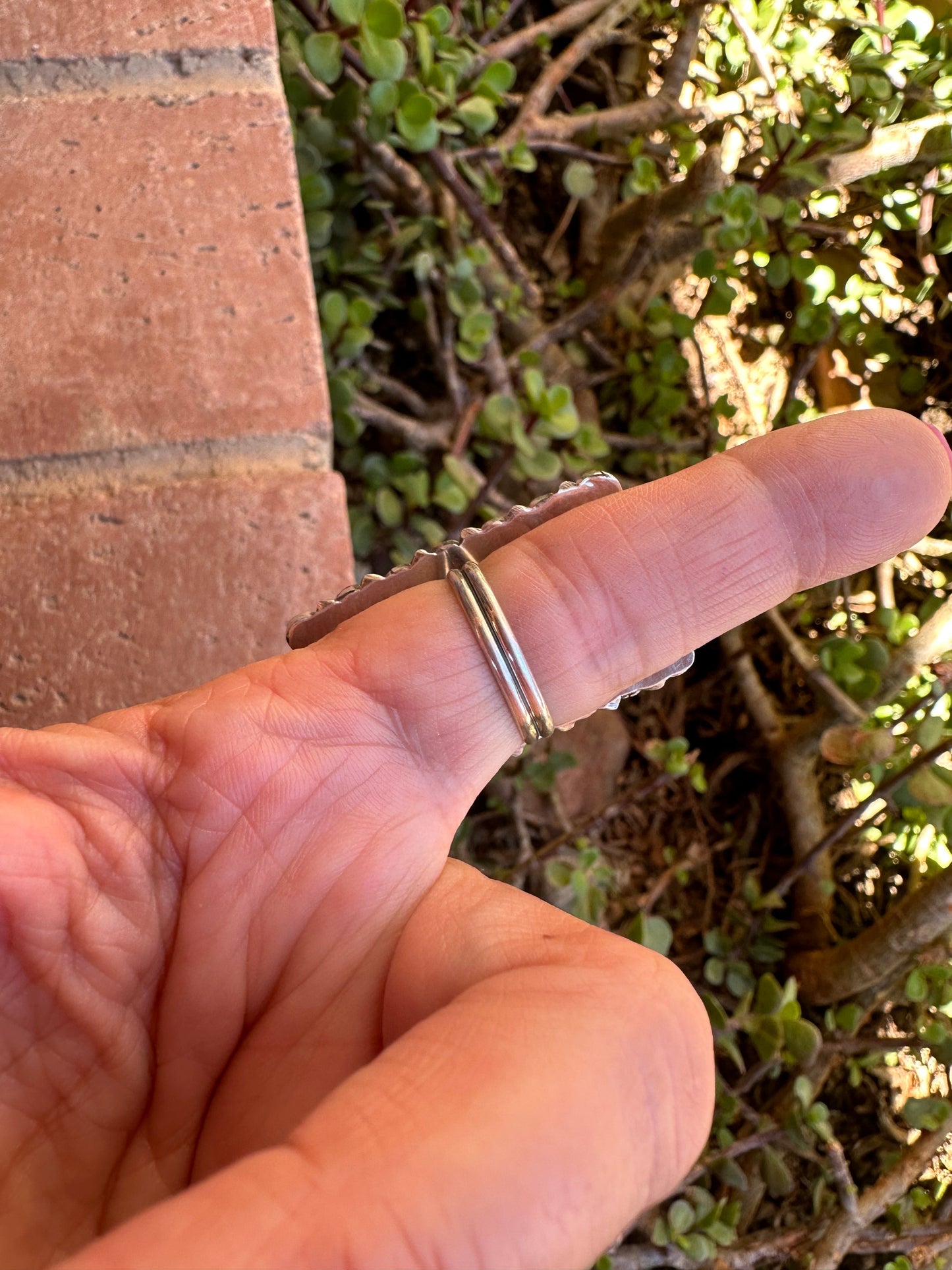 Navajo Sterling Silver & Kingman Turquoise Snake Eye Ring