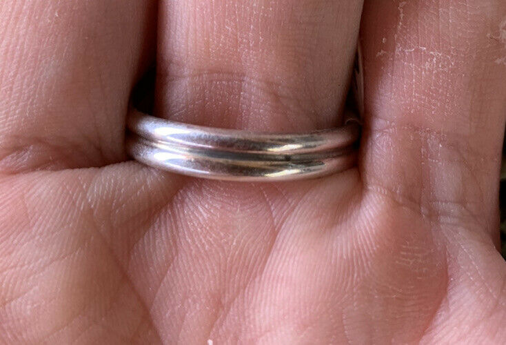 Navajo Kingman Turquoise Stamped Sterling Silver Signed Statement Ring