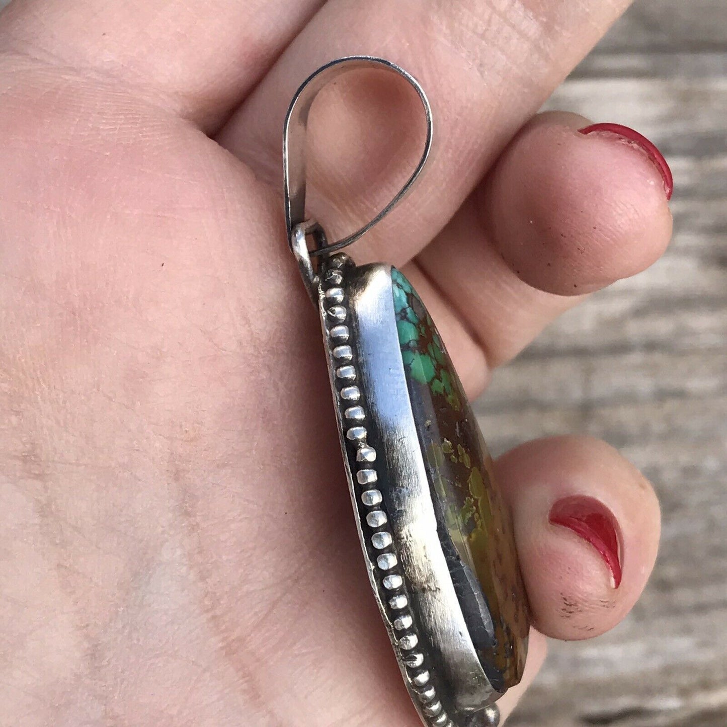 Navajo Turquoise Sterling Silver Pendant
