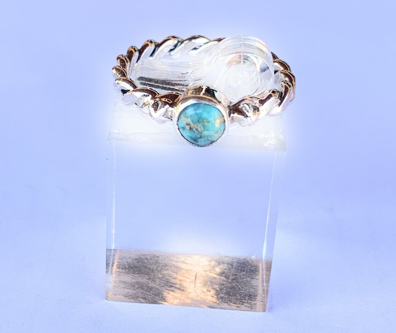 Navajo Turquoise Sterling Silver Braided Ring