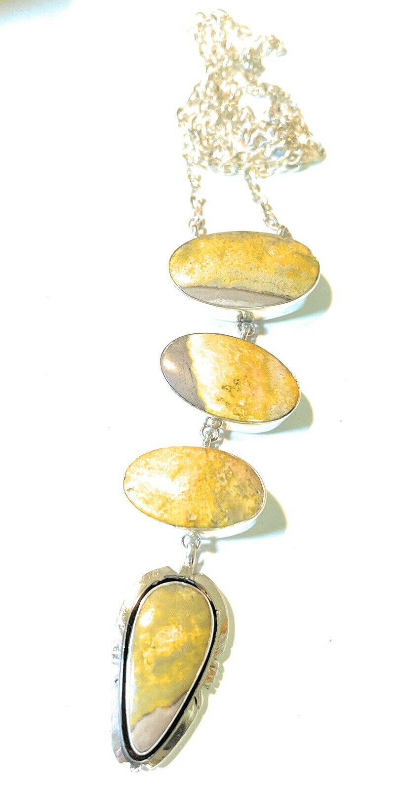 Navajo Bumblebee & Sterling Silver Lariat Necklace