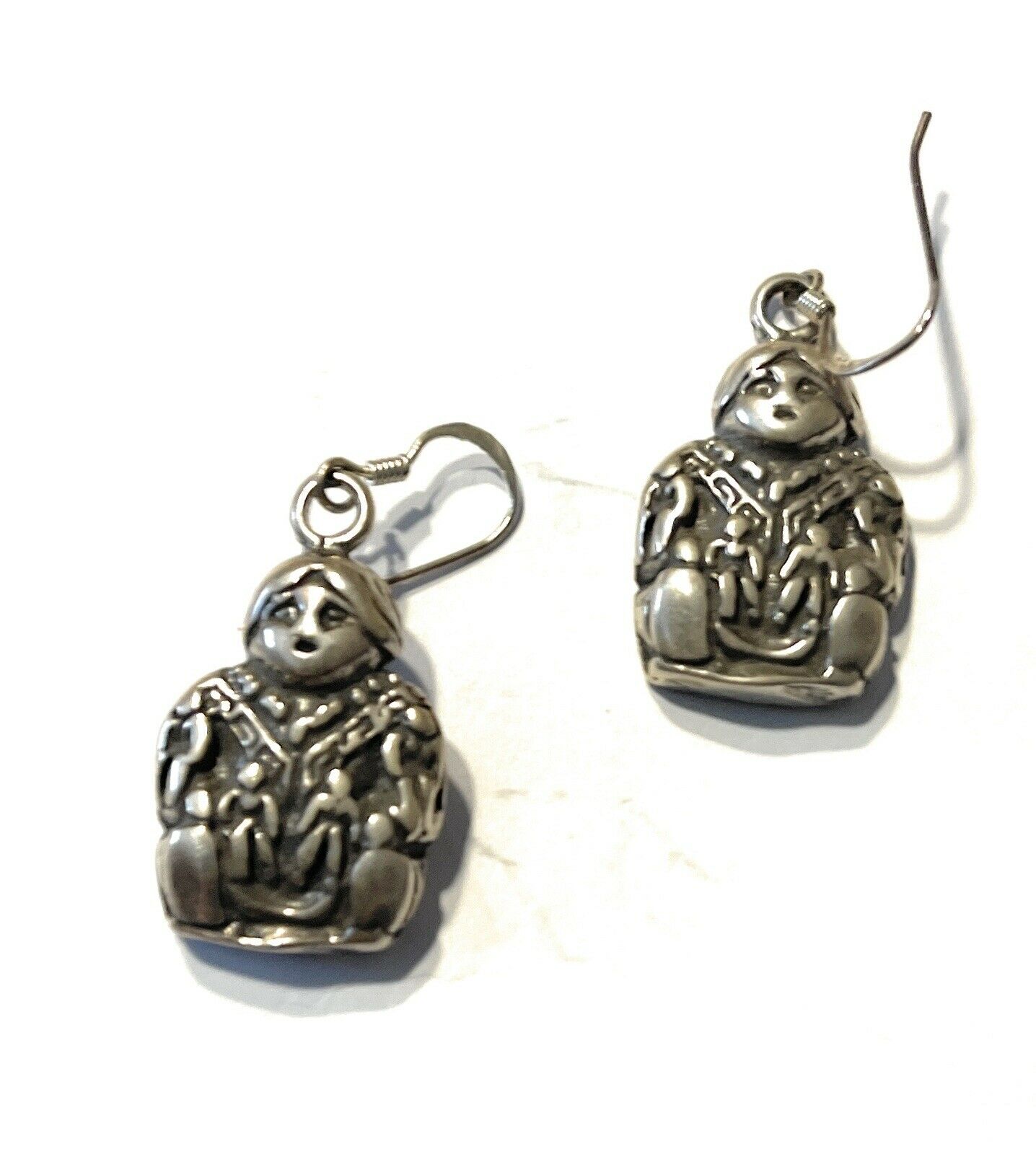 Navajo Sterling Silver Maiden Dangle Earrings Signed