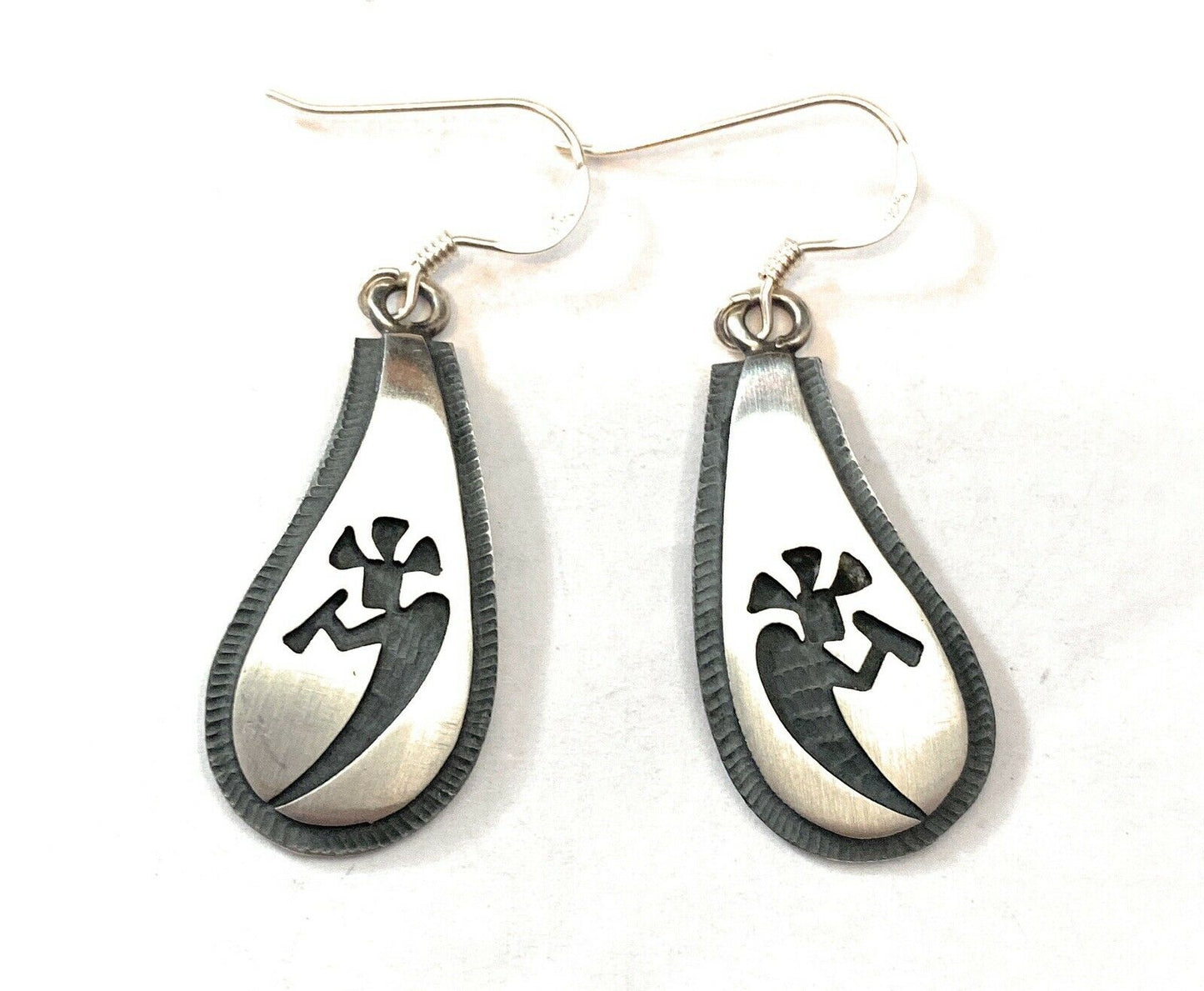 Hopi Sterling Silver Kokopelli Dangle Earrings