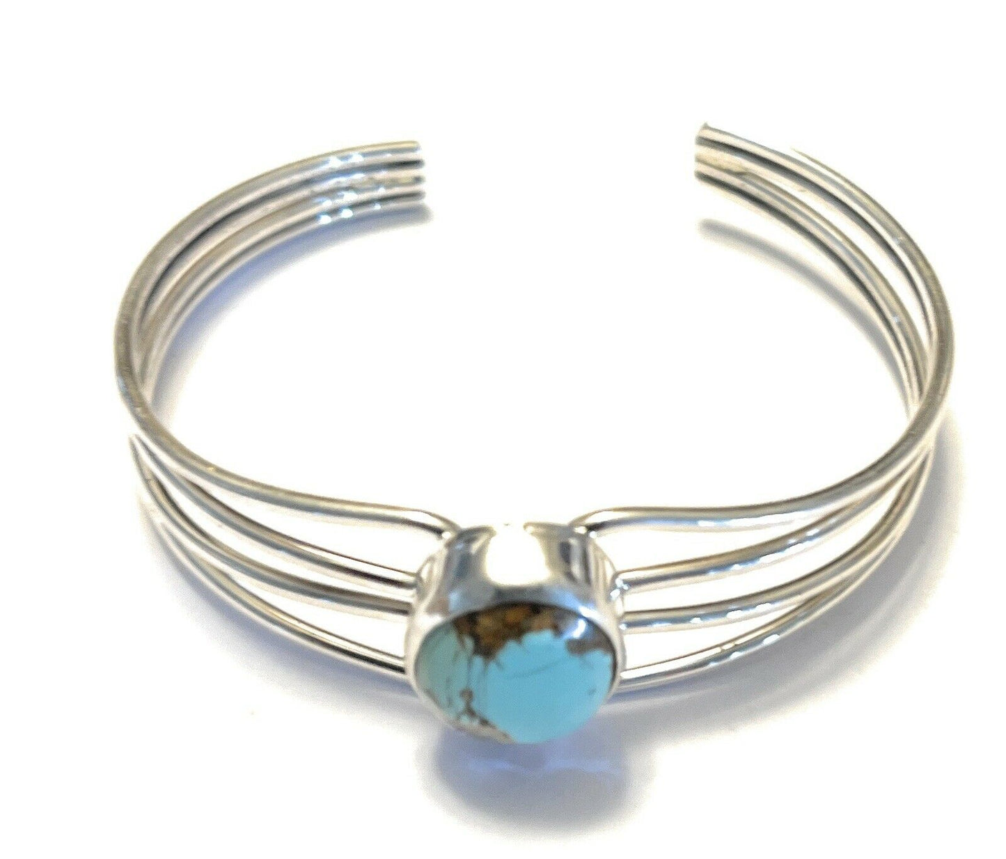 Navajo Turquoise Spiny Sterling Silver Bracelet Loop Cuff Stamped Begay