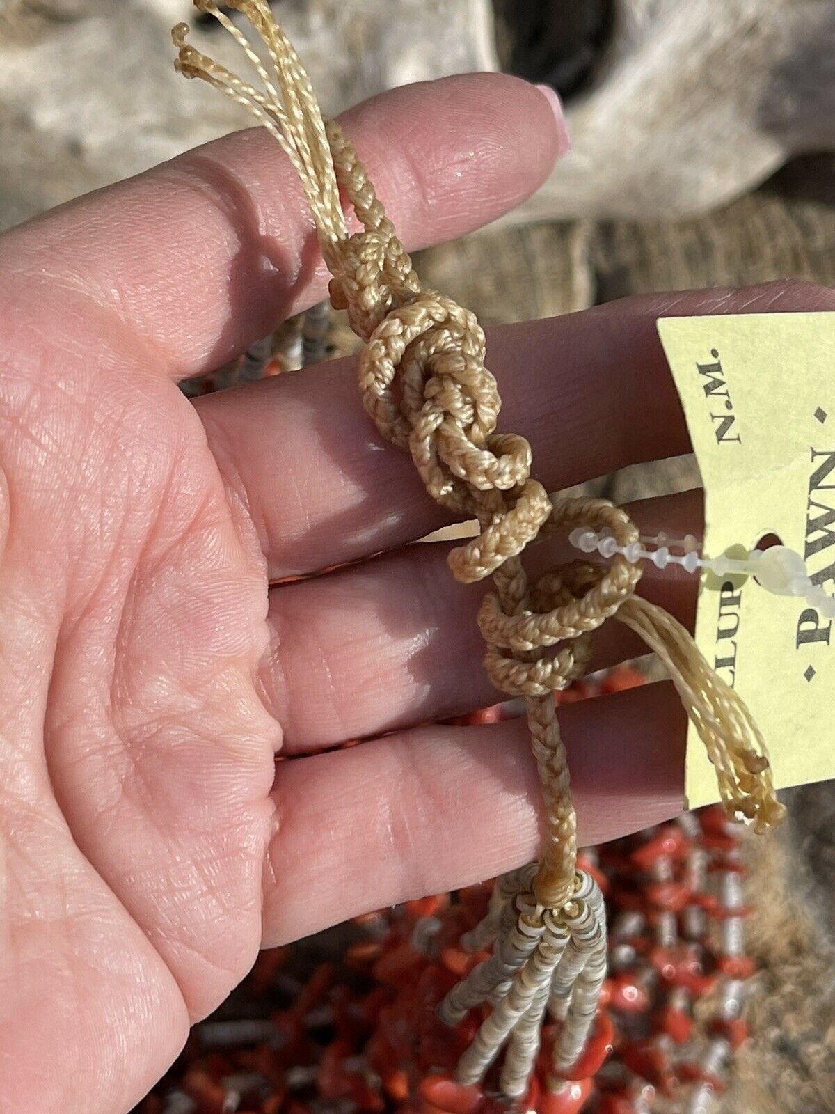 Vintage Old Pawn Navajo Natural Coral Beaded Turquoise & Heishi Necklace