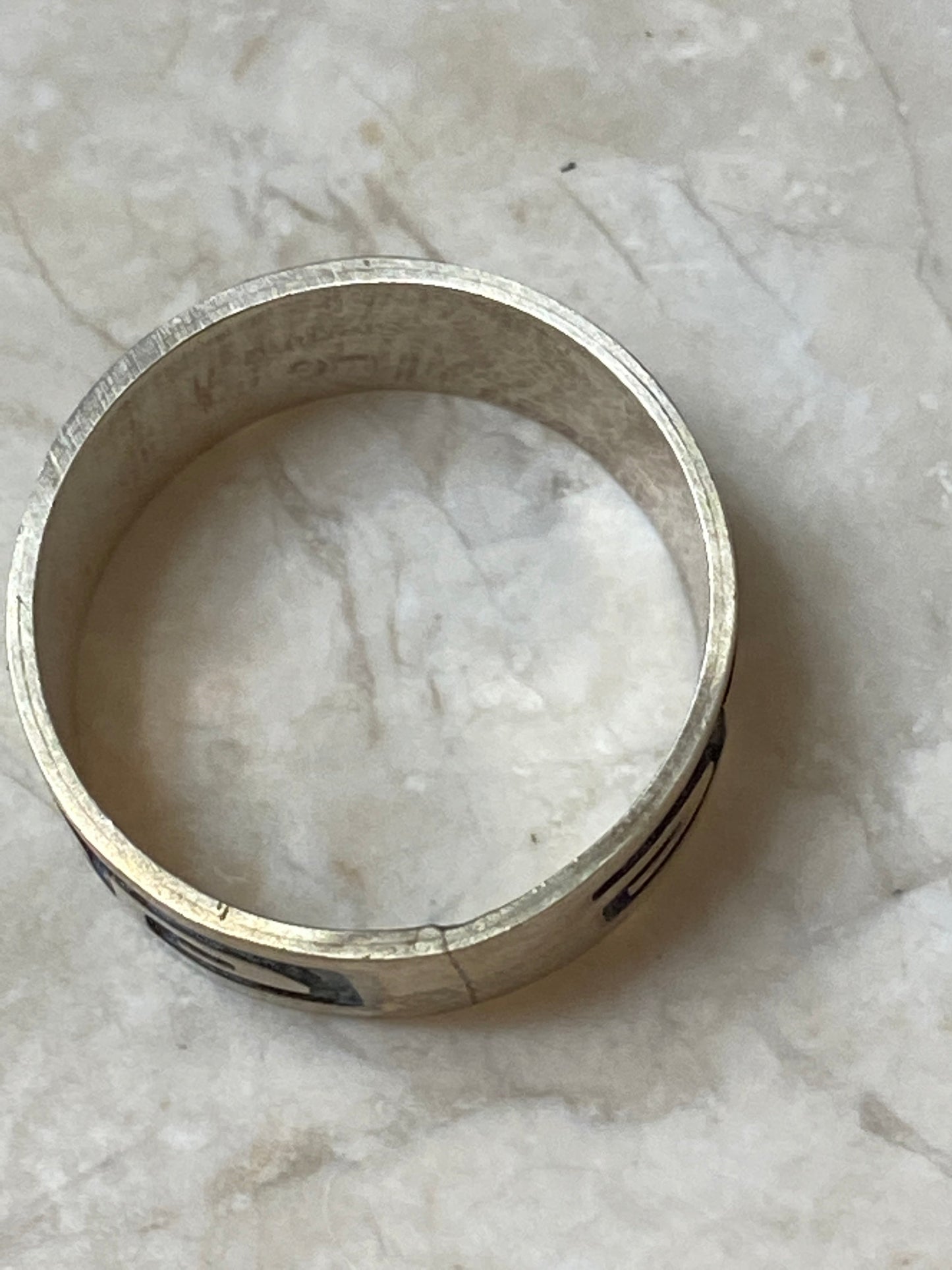 Navajo Sterling Silver Tribal Ring Size 10.25