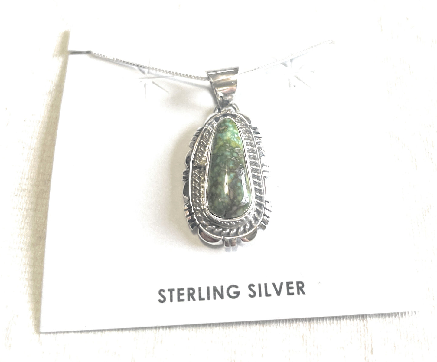 Navajo Sterling Mountain Turquoise Necklace Signed