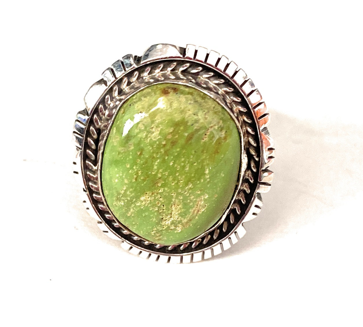 Navajo Green Turquoise & Sterling Silver Ring