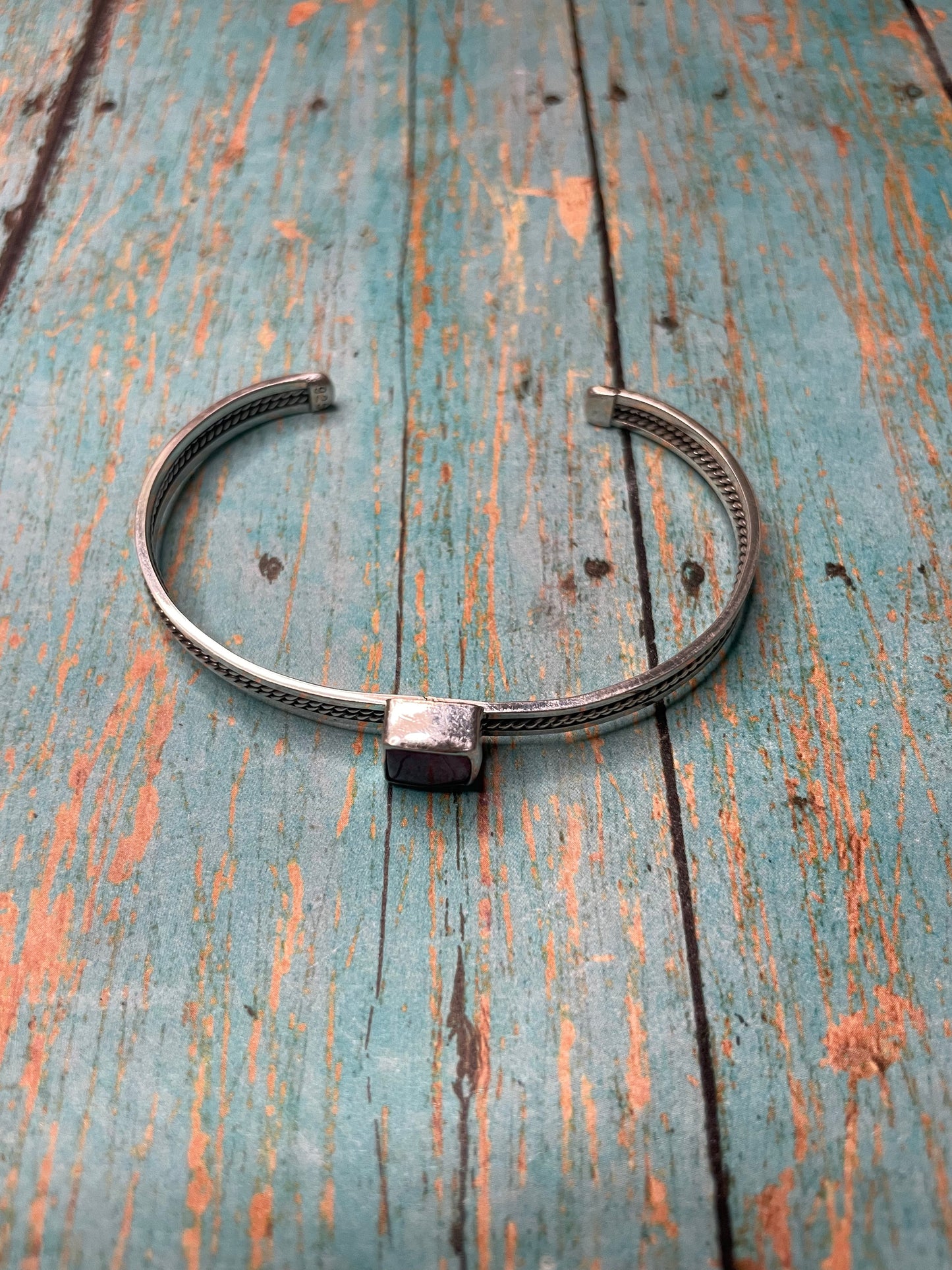 Navajo Purple Spiny & Sterling Silver Adjustable Cuff Bracelet