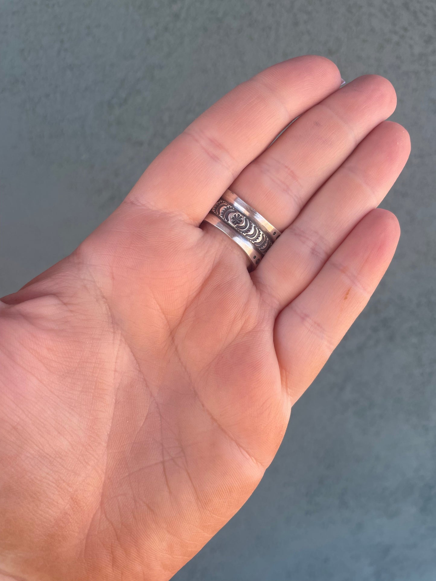 Navajo Sterling Silver & Turquoise Statement Ring Size 11