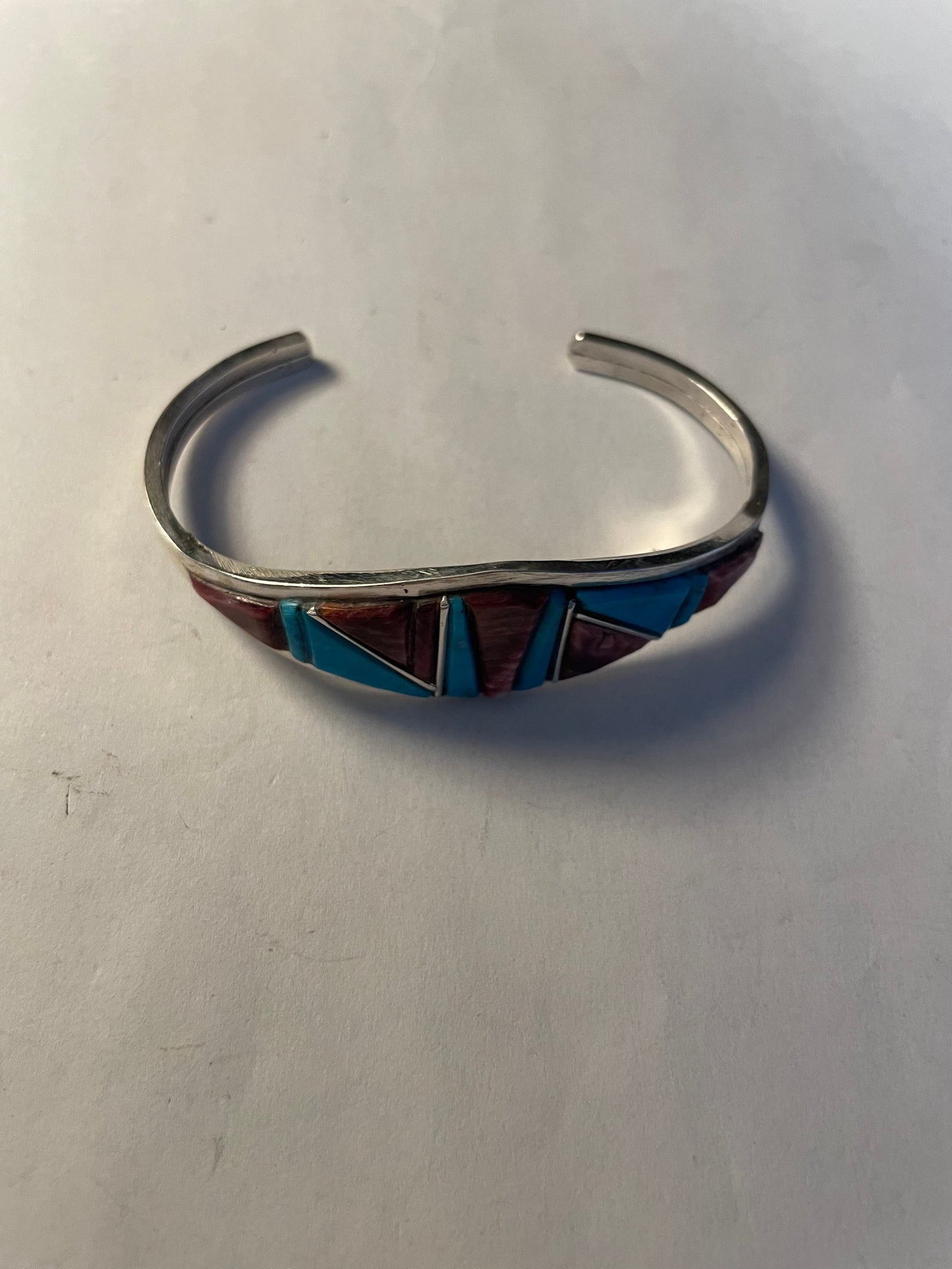 Navajo Sterling Silver, Spiny, & Turquoise Cuff Bracelet