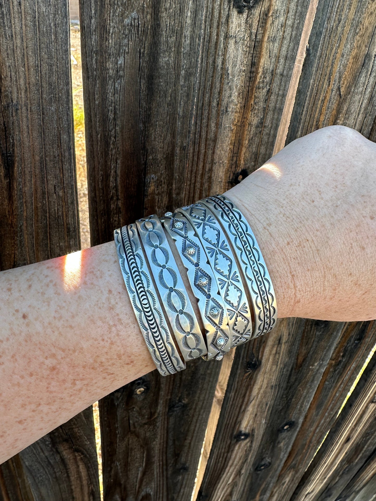 Beautiful Navajo Hand Stamped Bracelet Cuff Signed S.Tso