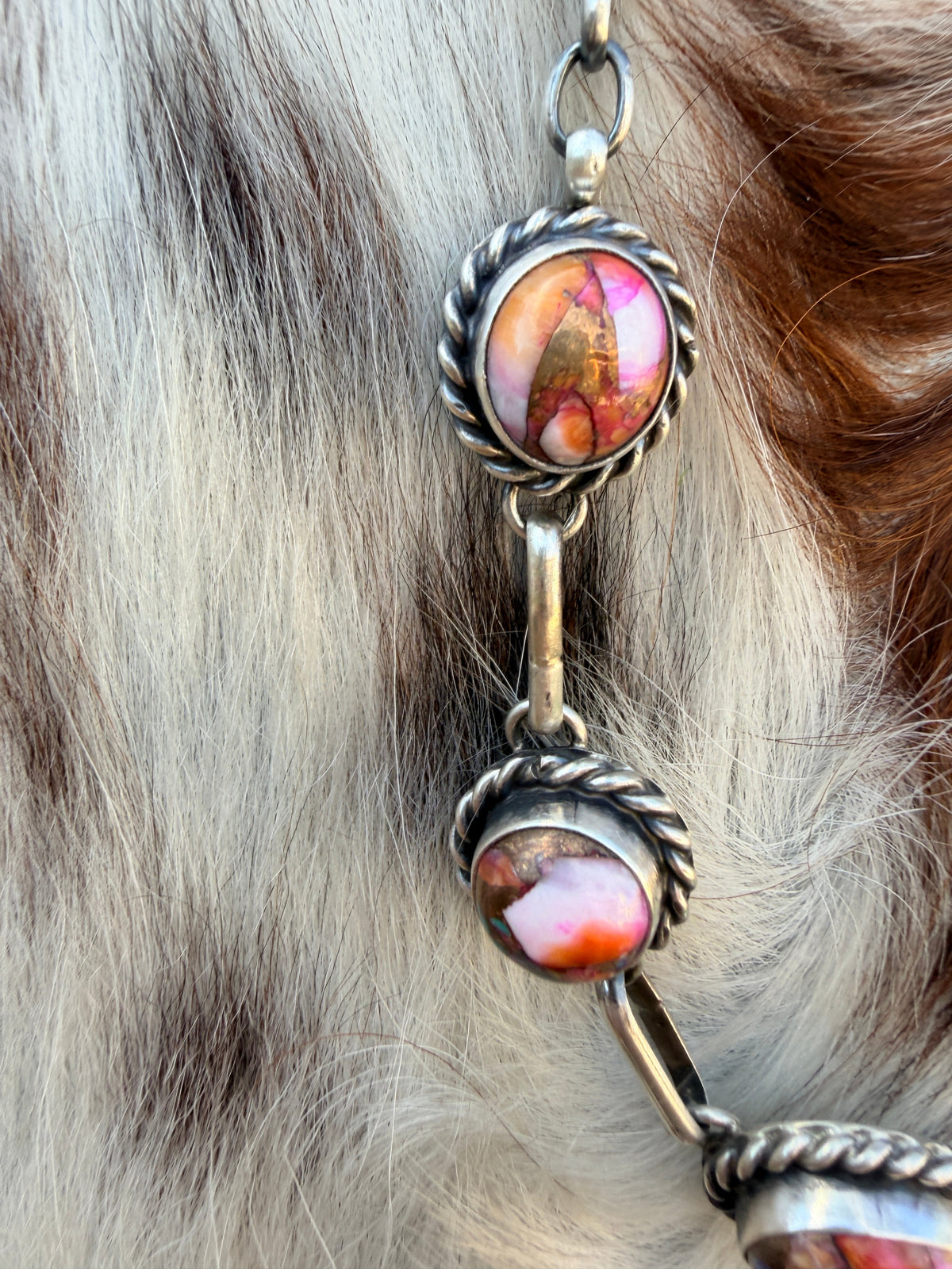 Handcrafted Sterling Silver & Pink Dream Mojave Necklace by Augustine Largo