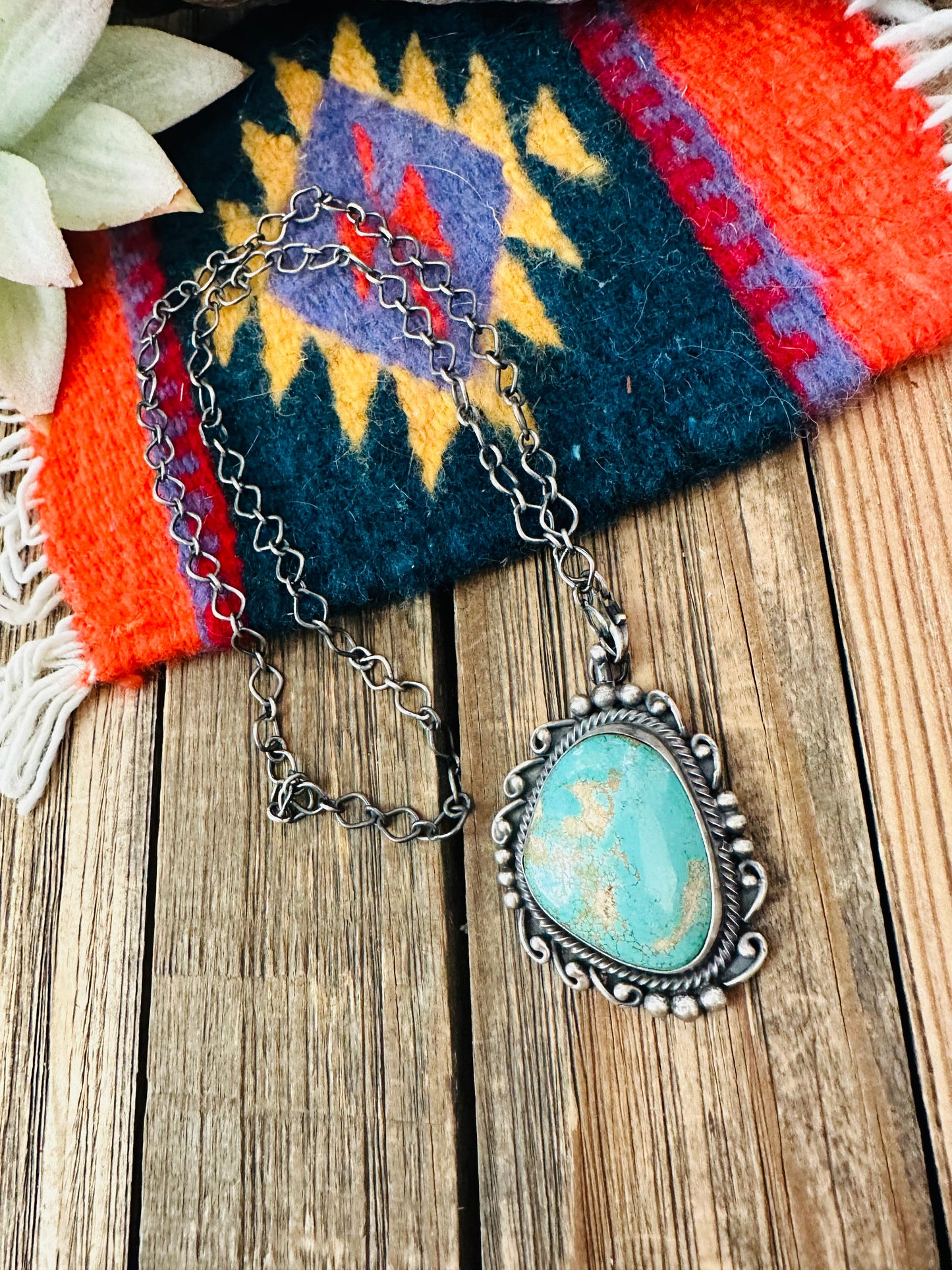 Navajo Sterling Silver & Turquoise Necklace