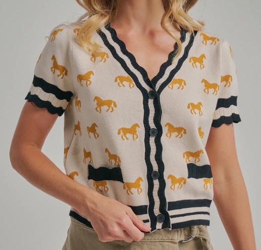 Golden Hour Horse Cardigan