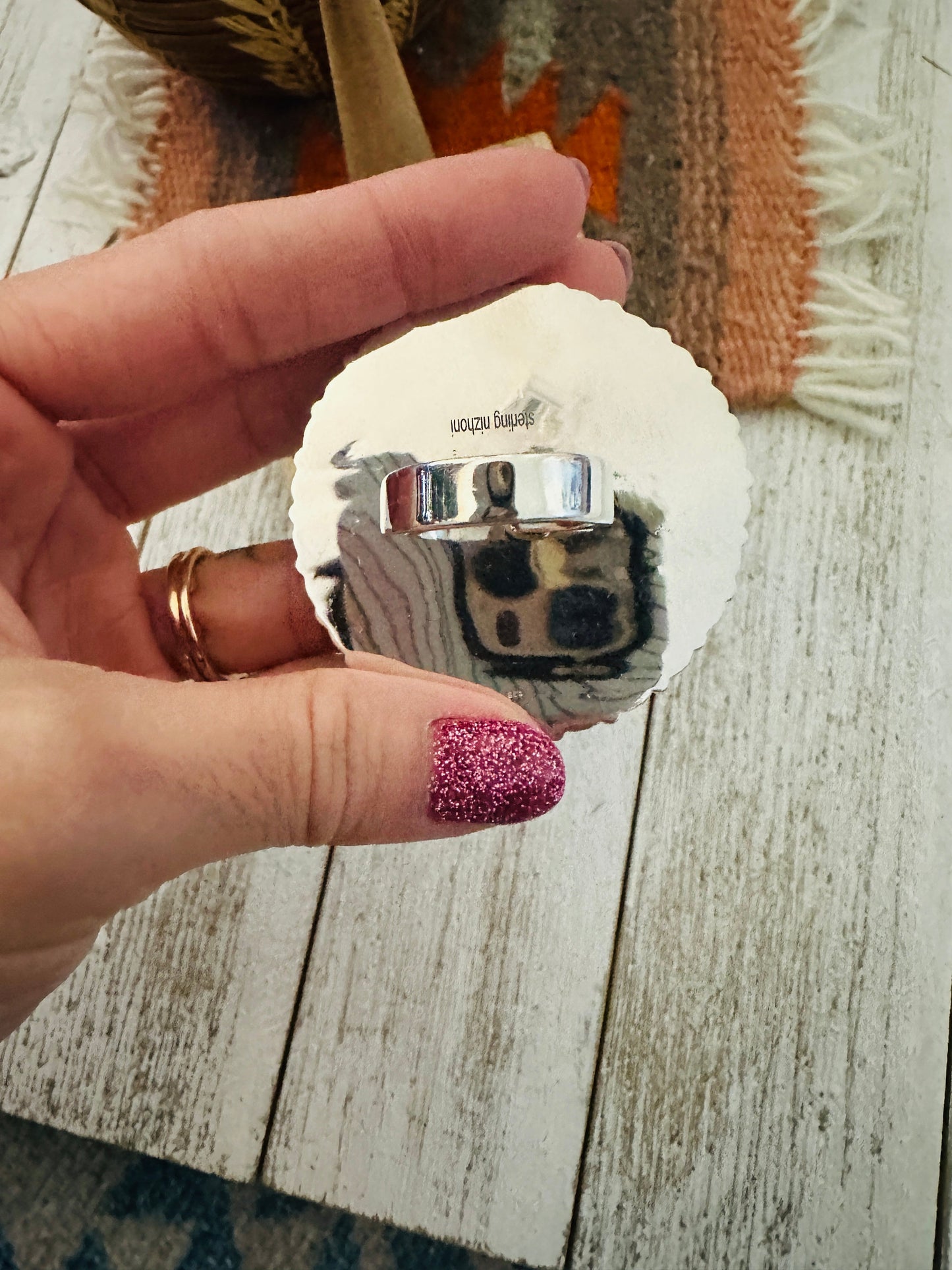 Handmade Sterling Silver & Black Onyx Cluster Adjustable Ring by Nizhoni