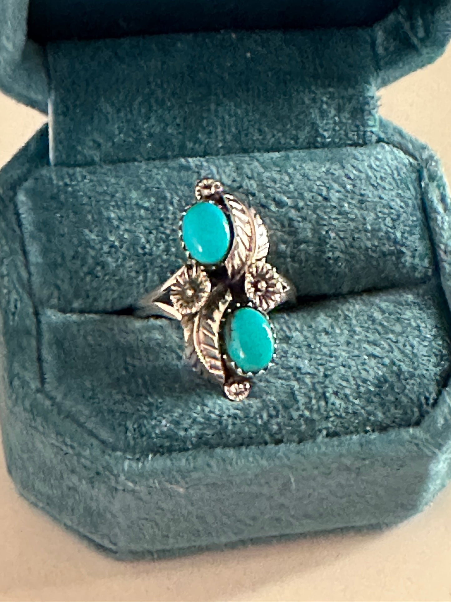 Flowering Kingman Turquoise & Sterling Silver Ring