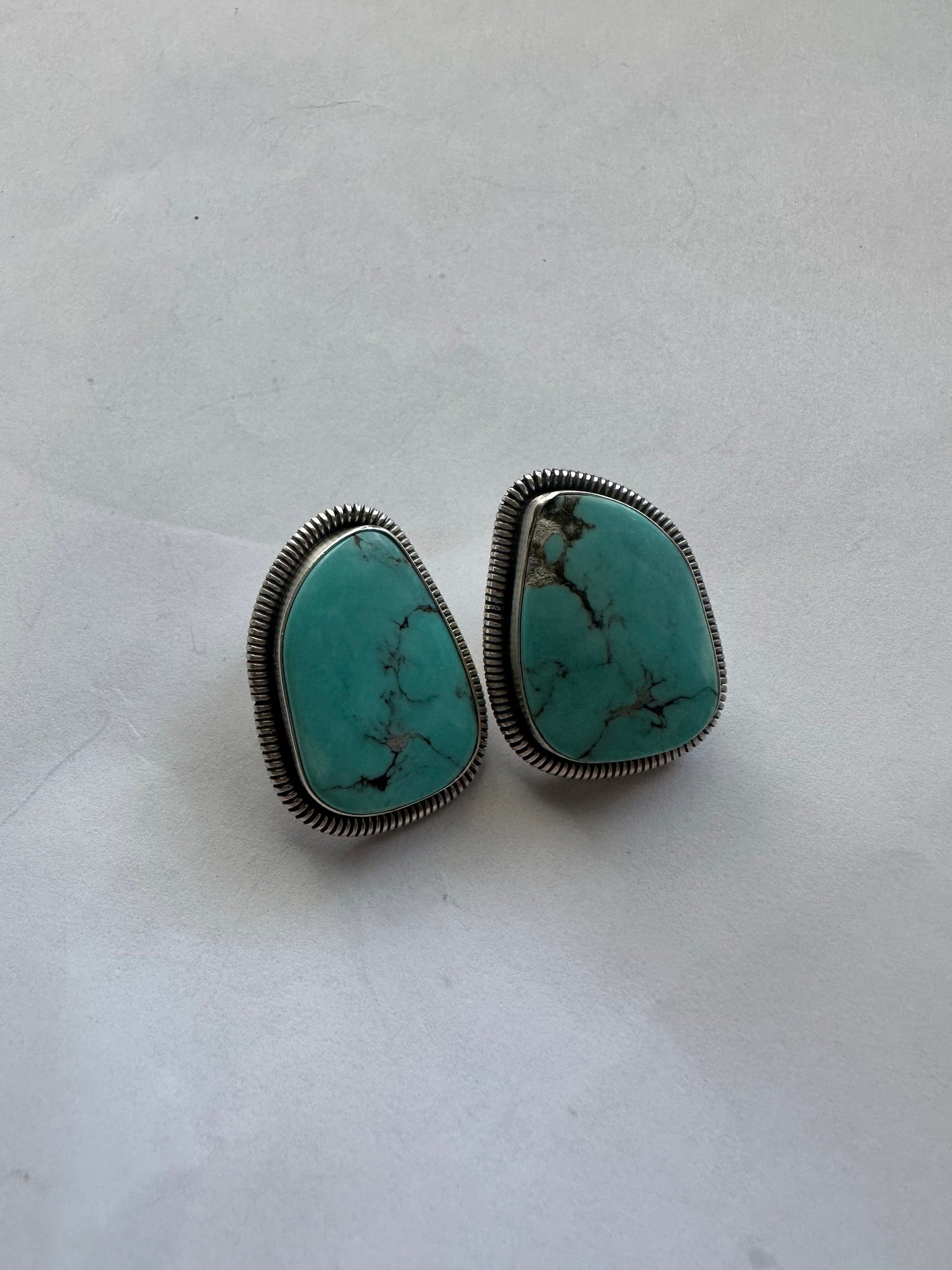 “The Sandra” Navajo Sterling Silver & Turquoise Post Earrings