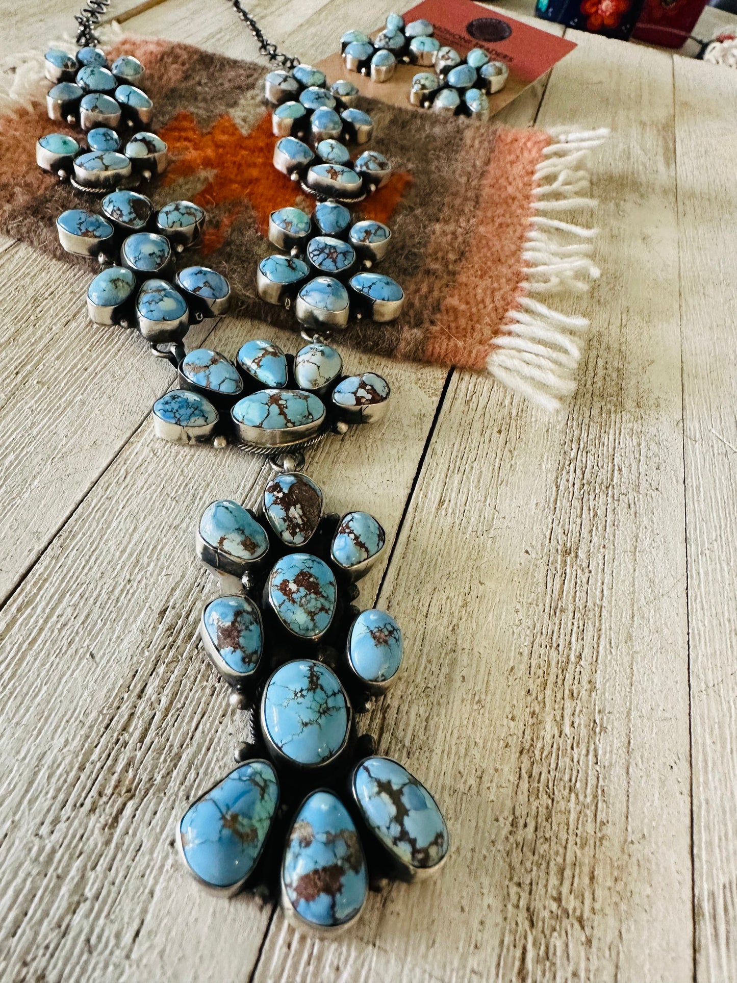 Navajo Golden Hills Turquoise & Sterling Silver Necklace Set