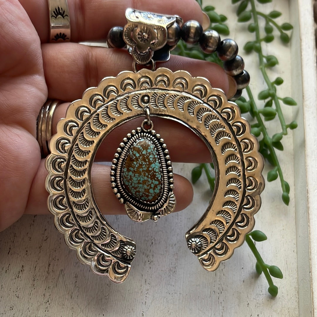 “The Statement Pendant” Handmade & Number 8 Turquoise Naja Pendant