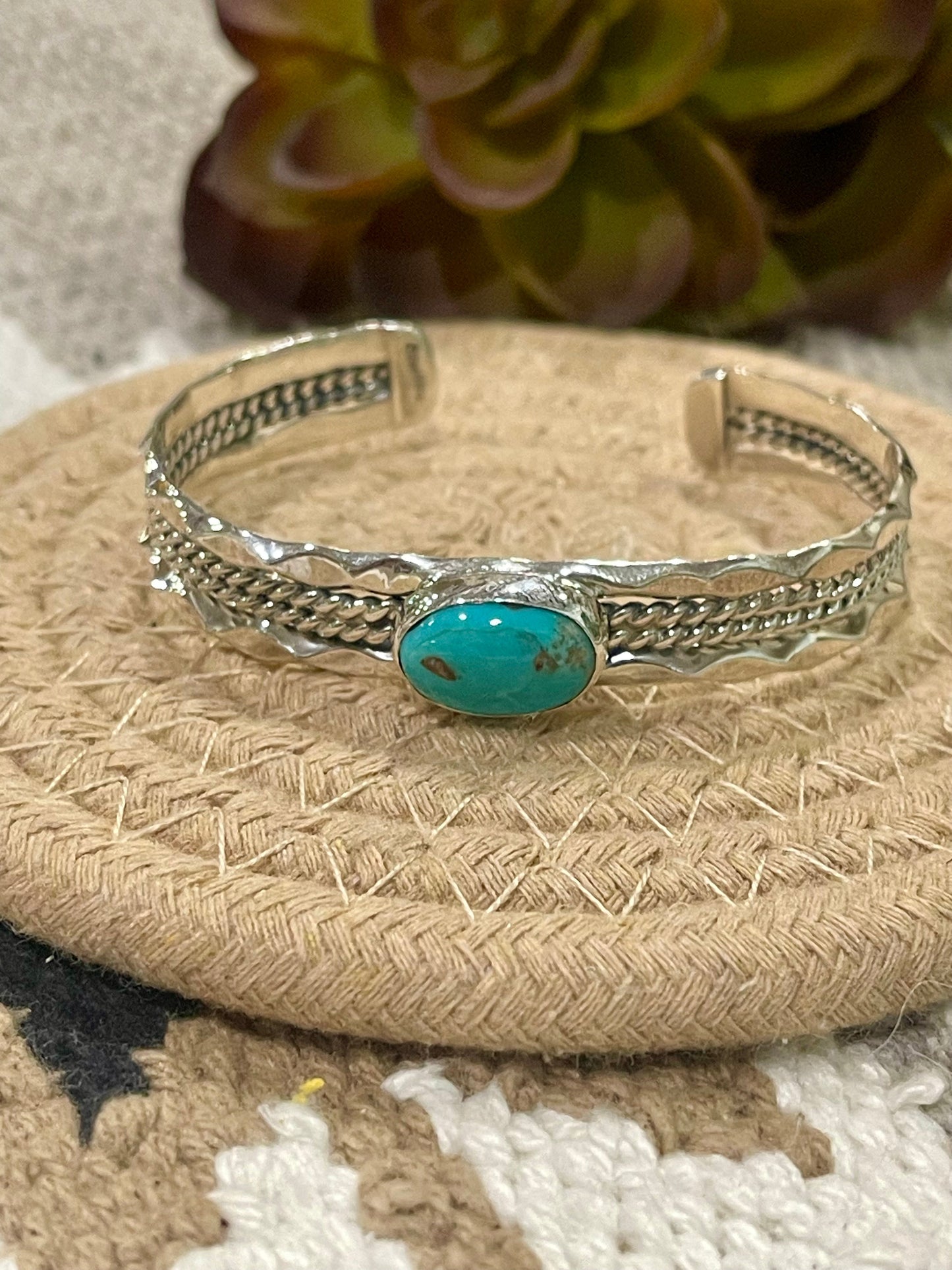 Navajo Turquoise & Sterling Silver Cuff Bracelet