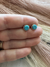 Load image into Gallery viewer, Navajo Sterling Silver &amp; Turquoise Stud Earrings