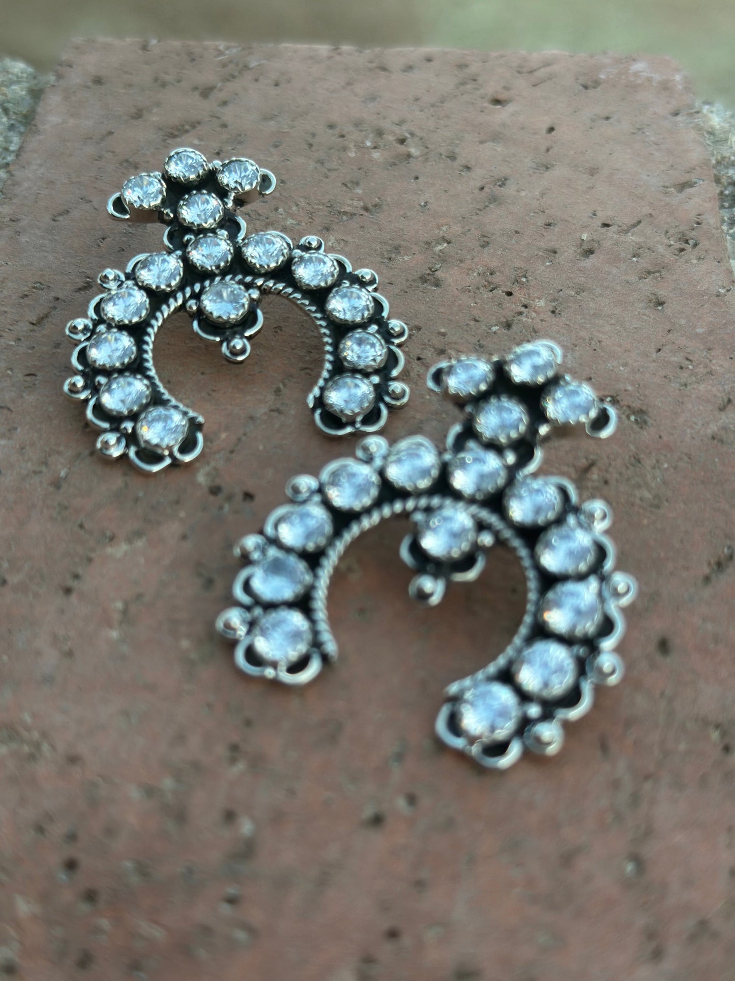 Sparkle Naja Handmade CZ and Sterling Silver Post Earrings