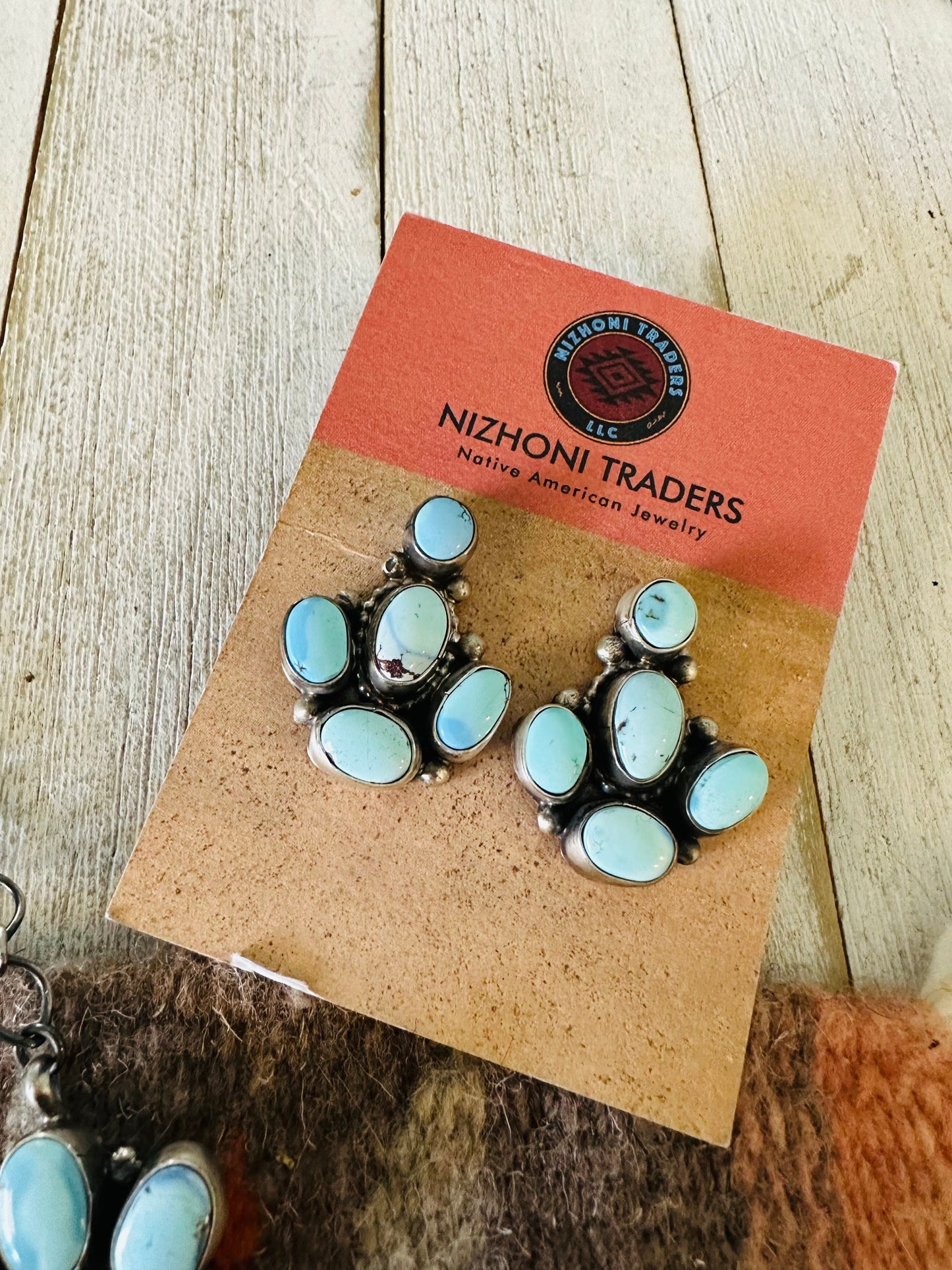 Navajo Golden Hills Turquoise & Sterling Silver Necklace Set