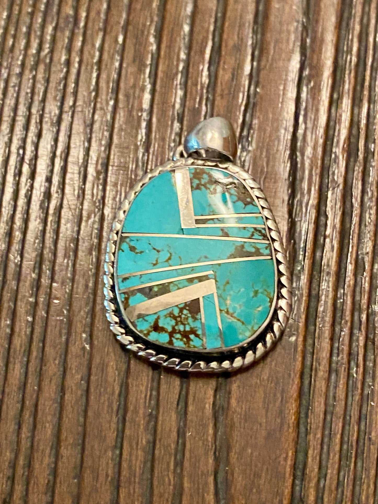 Navajo Turquoise 8 Sterling Silver Pendant