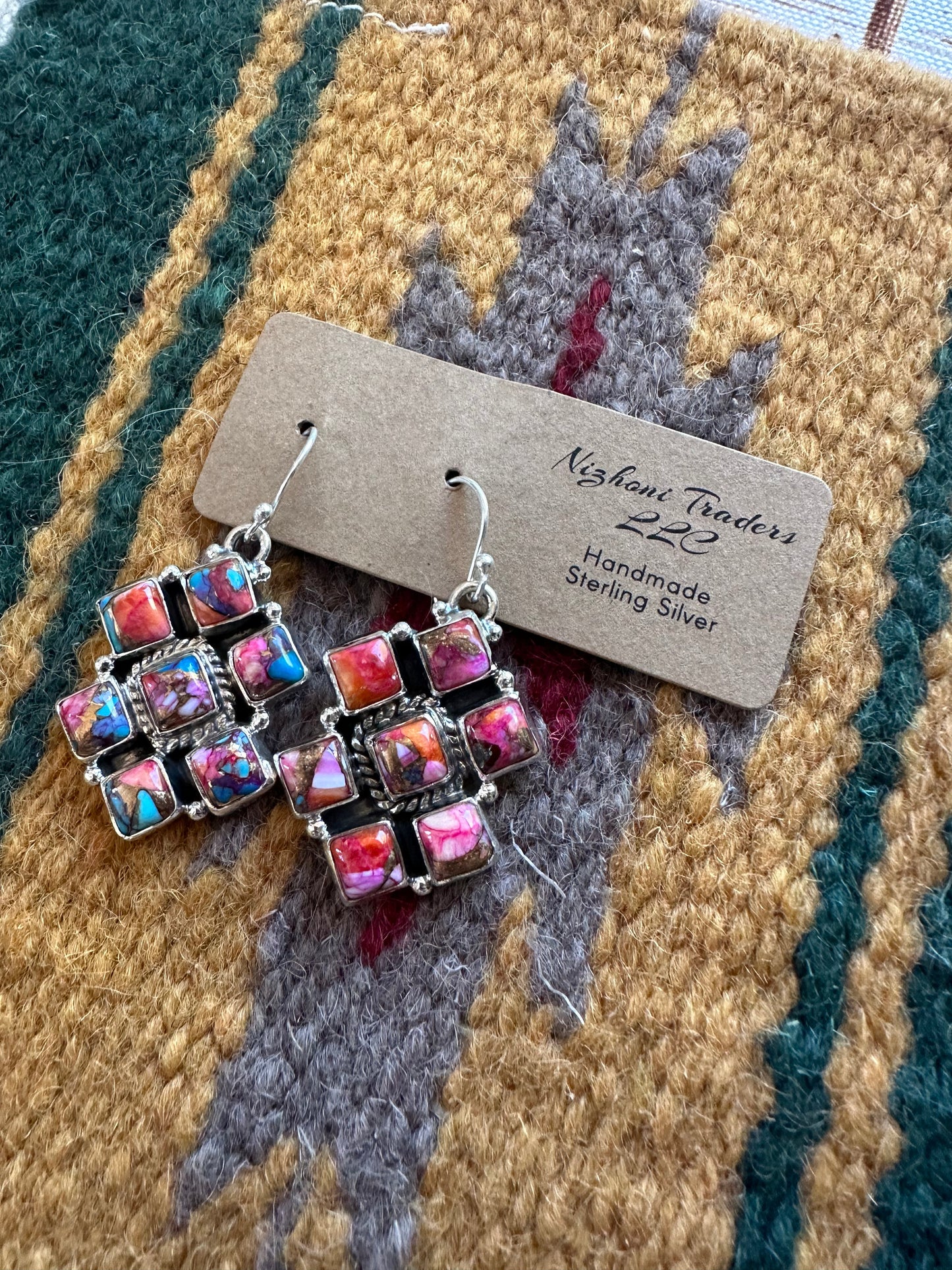 Pink Dream Mohave and Sterling Silver Handmade Dangles