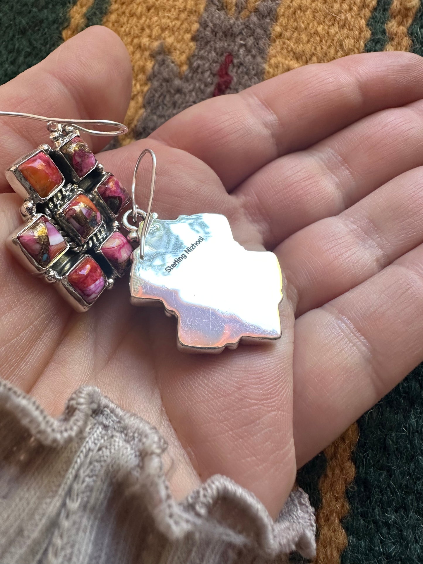 Pink Dream Mohave and Sterling Silver Handmade Dangles