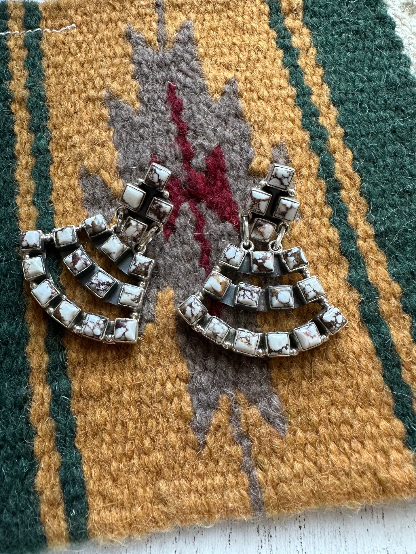 Handmade Wild Horse & Sterling Silver Dangle Earrings