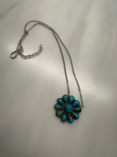 Load image into Gallery viewer, Handmade Sterling Silver &amp; Turquoise Flower Necklace
