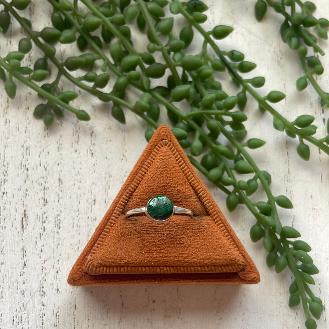 Navajo Sterling Silver & Malachite Mini Ring