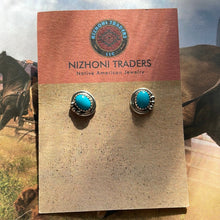 Load image into Gallery viewer, Navajo Sterling Silver &amp; Turquoise Stud Earrings