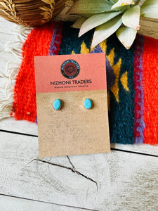 Navajo Turquoise & Sterling Silver Stud Earrings