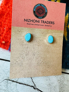 Navajo Turquoise & Sterling Silver Stud Earrings